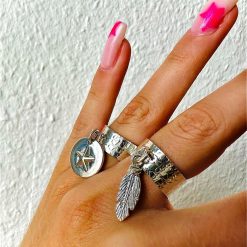 Musardise Bague Martel E Pendentif Plume Bagues